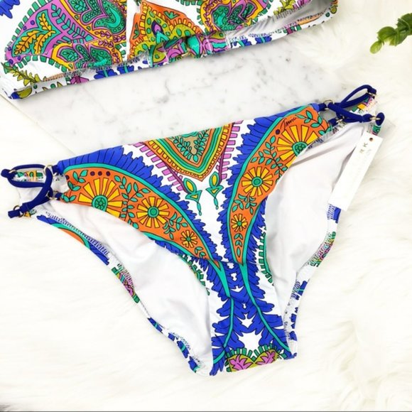 NWT Trina Turk Paisley String Side Tie Bikini Bottom, Size 4 - Picture 3 of 5